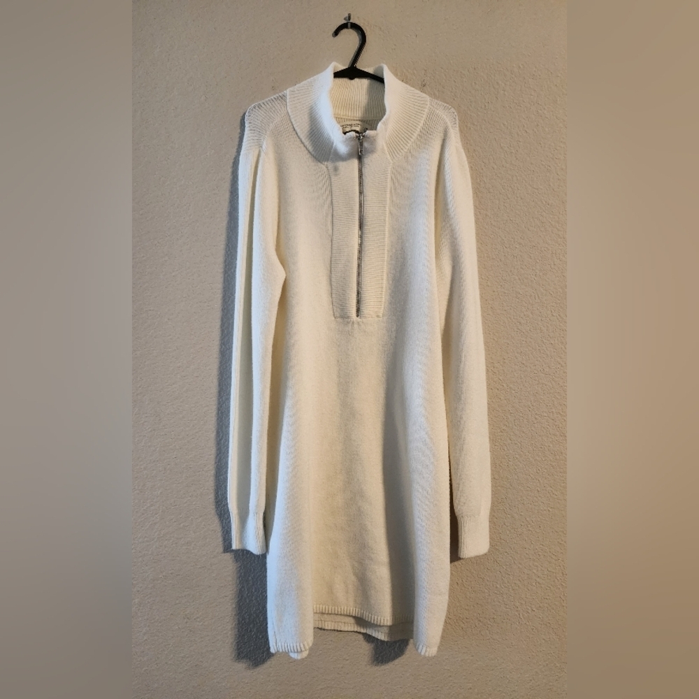 Abercrombie & Fitch Soft A&F Collection Ribbed half zip sweater dress size LP